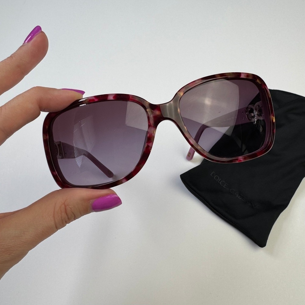 Dolce & Gabbana DG4074 Pink Tortoise Oversized Gradient Sunglasses Y2K DG Logo